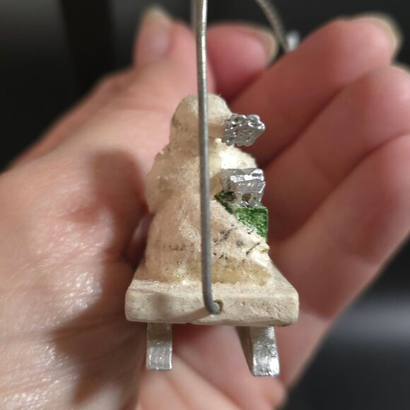 Rare NWT Pam Schifferl Winter White Santa Pinecone Sled Rabbit Christmas Ornamen - Picture 7 of 11